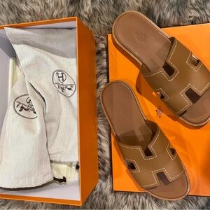 Hermès tan Leather sandals Footwear